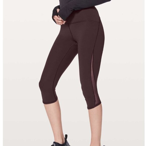 Lululemon Train Times Crop 17" Black Cherry - Picture 1 of 1